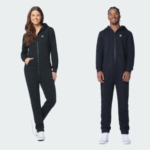 OnePiece Original Black Zip-Front Onesie Jumpsuit Unisex Norwegian Cozy Fleece